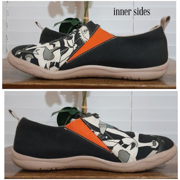 Uin Toledo Slip On Shoes Black White Abstract Art sz 9 - Picture 9 of 9